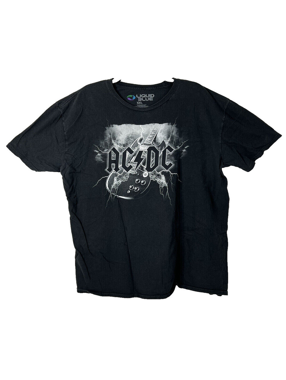 AC/DC Liquid Blue T-Shirt Men's XXL Short Sleeve Graphic Crew Neck Black